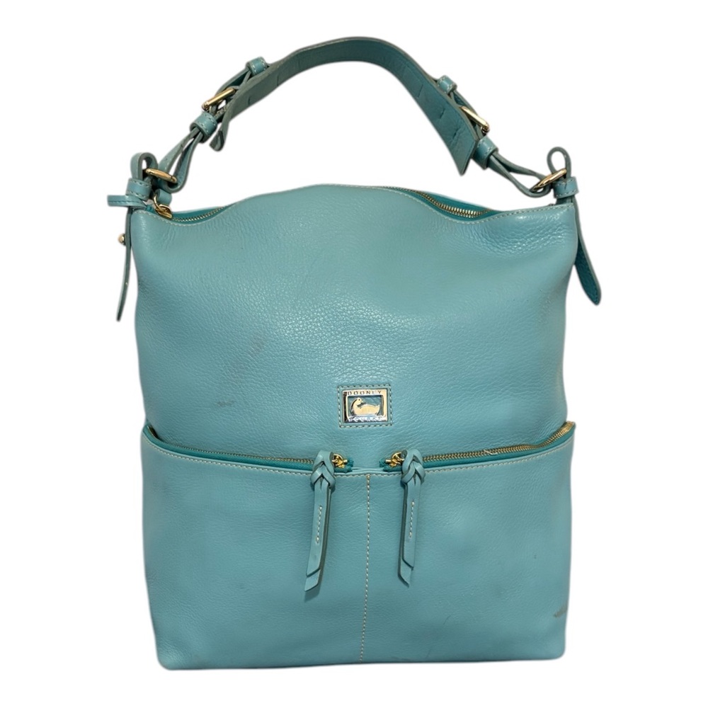 Dooney & Bourke Blue Leather Tote Bag